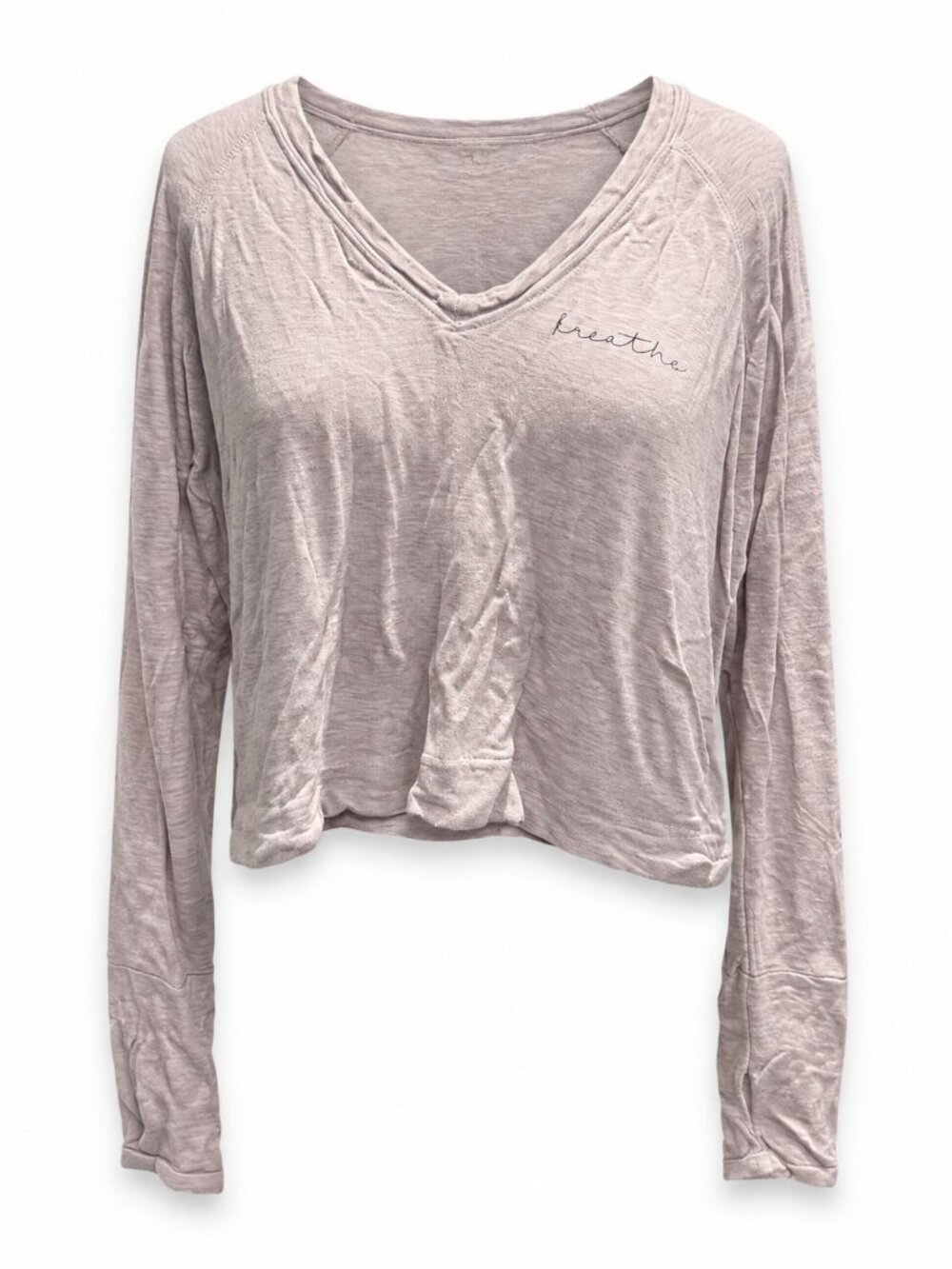 good hYOUman Blush Breathe V-Neck Long-Sleeve Top XS